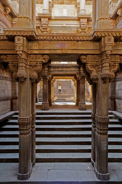 Oct 2007 Vista Interior Adalaj Vav Stepwell Rudabai Stepwell Construido —  Fotos de Stock