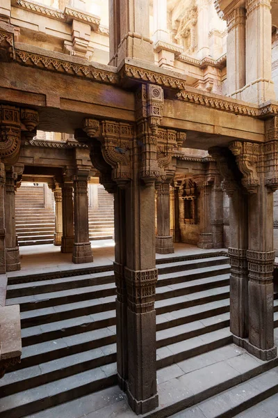 Oct 2007 Vista Interior Adalaj Vav Stepwell Rudabai Stepwell Construido —  Fotos de Stock