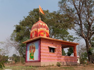 01 Ocak 2020 Kabile Durga Tablosu Hajimalang yakınlarındaki Hajimalang Tapınağı 'nın duvarında Doğu Maharashtra Hindistan yakınlarında.