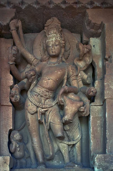 Jun 2008 Staty Shiva Och Nundi Durga Tempel 7Th Century — Stockfoto