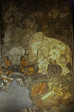 Freskler Bir UNESCO Dünya Mirası Sitesi Ajanta Resimleri Aurangabad Maharashtra INDIA yakınlarında
