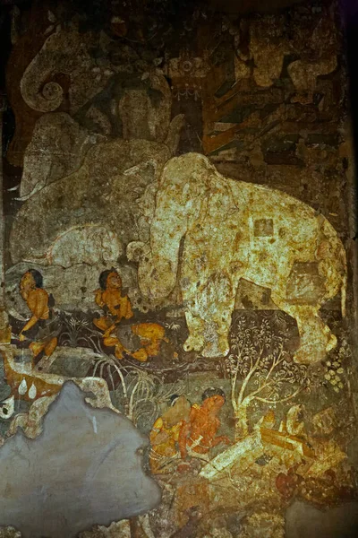 Freskler Bir UNESCO Dünya Mirası Sitesi Ajanta Resimleri Aurangabad Maharashtra INDIA yakınlarında