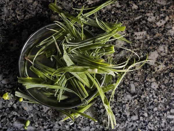 Apr 2021 Moringa Drumstick Peeled Skin Kept Kitchen Platform Lokgram — Stock Photo, Image