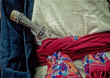 Eski model Sherdukpen Kabilesi, Arunachal Pradesh, Hindistan, Asya