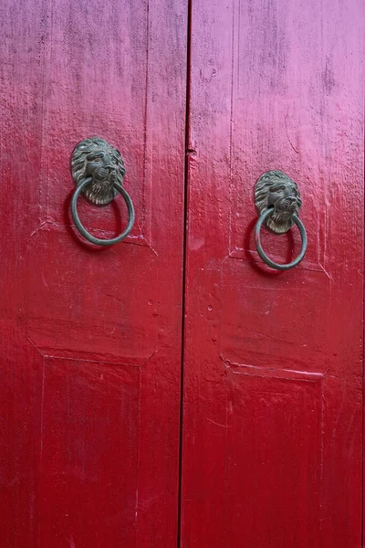 Jul 2007 Vintage Bronze Lion Head Door Knocker Puri Orissa — Stock Photo, Image