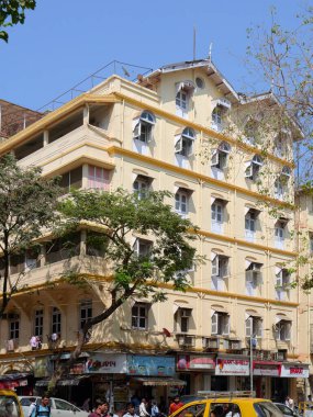 16 03 2019 Geleneksel stil Tahta Kapalı eski ev P D 'Mello Yolu Fort Mumbai Maharashtra INDIA Asya