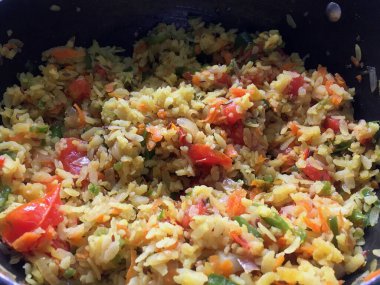 02 07 2021 Karışık Sebze Poha 'nın Kapanışı Pan Lokgram Kalyan Maharashtra Hindistan