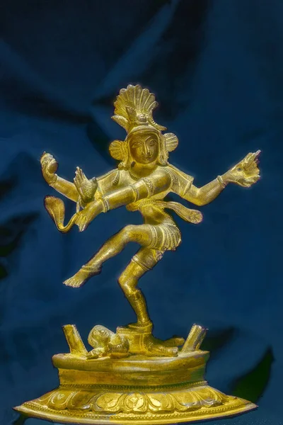 Nataraja Bronze 춤추는 Lord Shiva Studio Shot Lokgram Kalyan Maharashtra — 스톡 사진