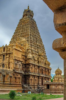 08 21 2009 Brihadisvara Hindu Tapınağı UNESCO 'nun dünya mirası Thanjavur Tamil Nadu Hindistan