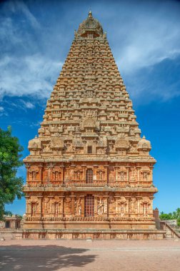 08 21 2009 Brihadisvara Hindu Tapınağı UNESCO 'nun dünya mirası Thanjavur Tamil Nadu Hindistan