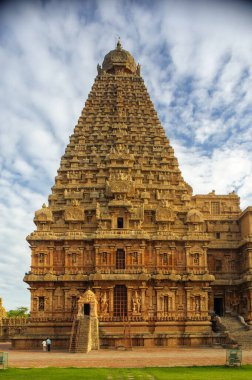 08 21 2009 Brihadisvara Hindu Tapınağı UNESCO 'nun dünya mirası Thanjavur Tamil Nadu Hindistan