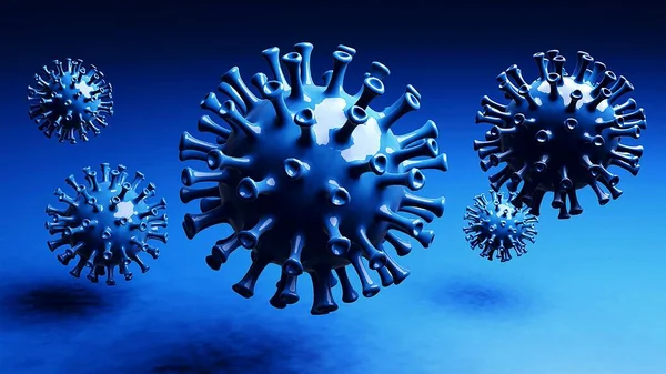 Rendering Coronavirus Covid 현미경 스톡 사진