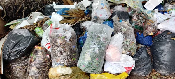 Bangkok Tailandia Octubre 2020 Montones Basura Bolsas Plástico Basura Residuos — Foto de Stock