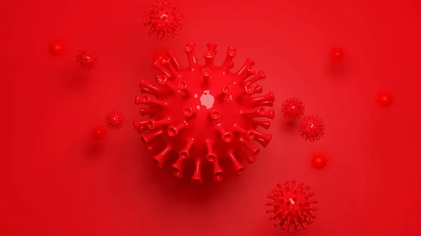 3D görüntüleme. Coronavirüs COVID 19 mikroskop altında..