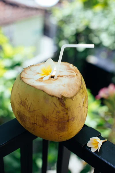 Diät-Drink. tropischer Cocktail mit rohem Kokoswasser oder — Stockfoto