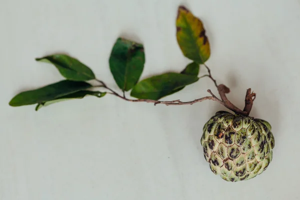 Suiker Apple (Custardappel, Annona, zoetzak) op witte pagina — Stockfoto