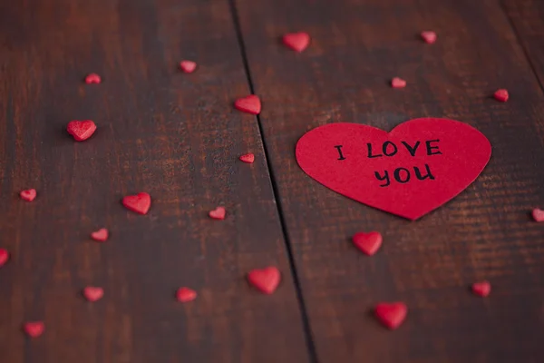 I Love You message on wooden table.Valentine concept — Stock Photo, Image