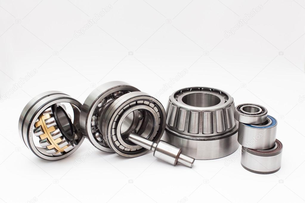 Close up of bearings isolated on white