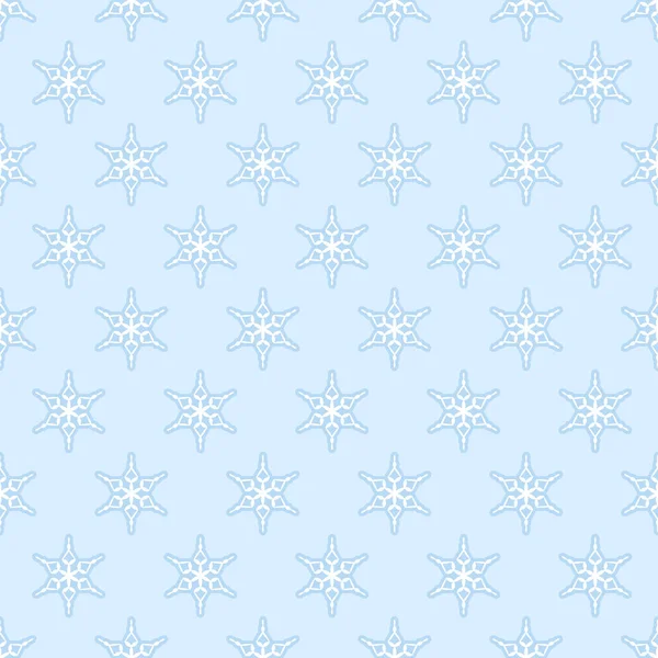 Płynny Wzór Płatkami Śniegu Niebieskie Tło Prostym Wzorem Geometrycznym Świąteczna — Wektor stockowy