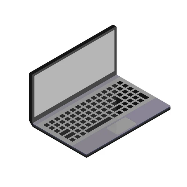 Een Computer Laptop Abstracte Afbeelding Isometrische Vooraanzicht Vector Illustratie Van — Stockvector