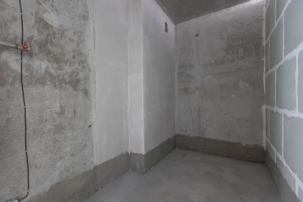 Interior Apartemen Tanpa Dekorasi Warna Abu Abu — Stok Foto