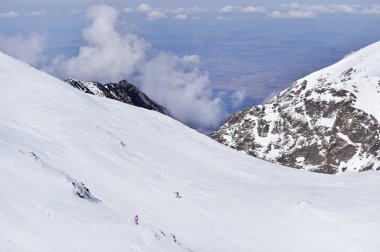 Ski mountaineering in Fagaras Mountains clipart