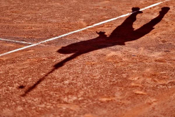 Ombre du joueur de tennis en action — Photo