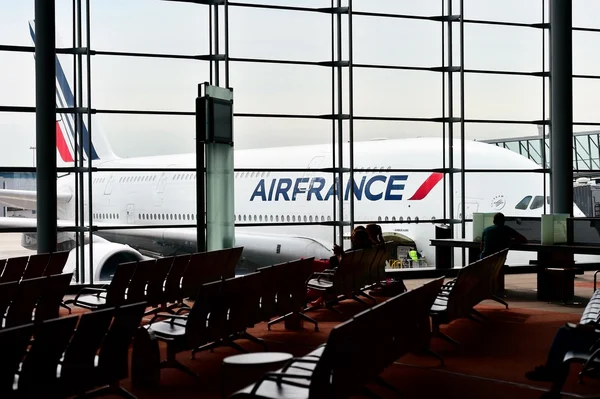 Aereo Air France A380 su Charles de Gaulle International Airp — Foto Stock