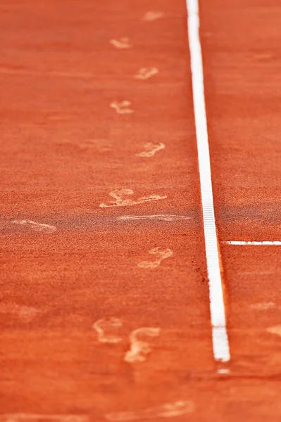 Huellas en pista de tenis de arcilla —  Fotos de Stock