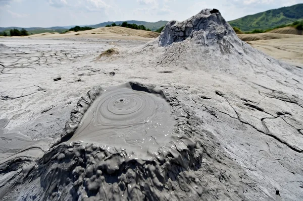 Mud volcanoes erupting — Stock Photo, Image