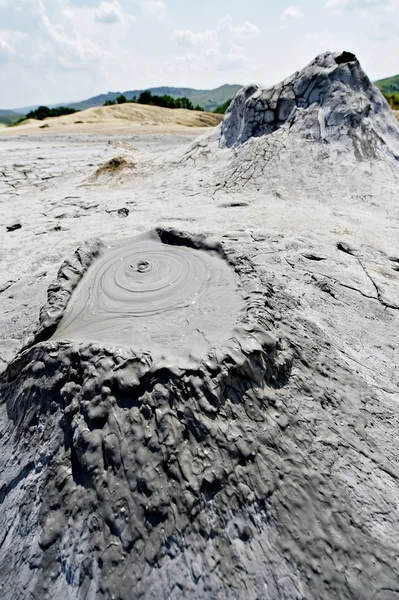 Mud volcanoes erupting — Stock Photo, Image