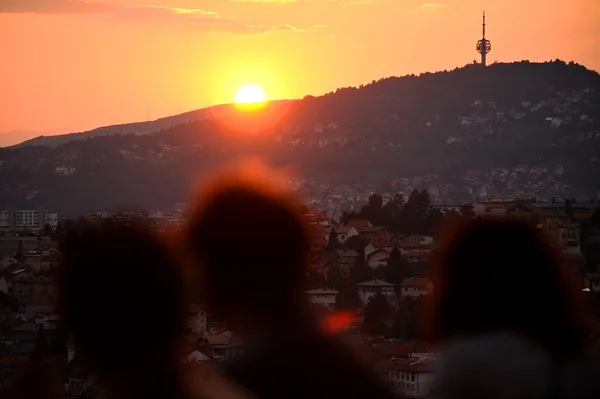 Panorama de Sarajevo al atardecer —  Fotos de Stock