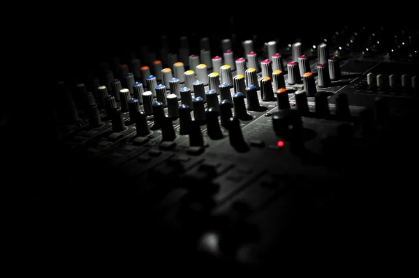 Audio sound mixer buttons detail — Stock Photo, Image