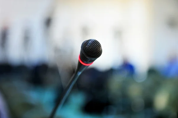 Mikrofon der Pressekonferenz — Stockfoto