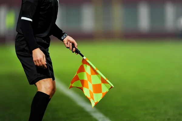 Assistant referee in action — Stock Photo, Image