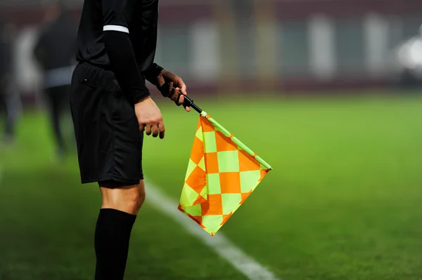 Assistant referee in action — Stock Photo, Image