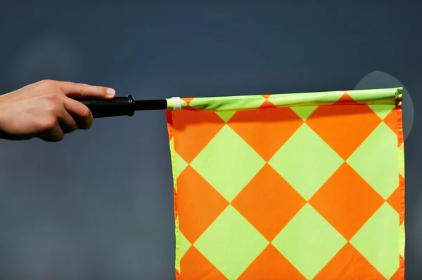 Hand of assistant referee — Stock Photo, Image