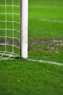 Futbol gol ayrıntı yağmurlu gün