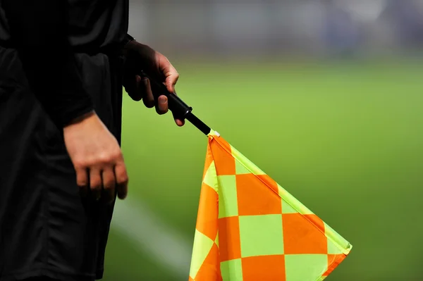 Assistant referee in action — Stock Photo, Image