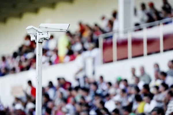 Surveillance cameras on stadium Royalty Free Stock Images
