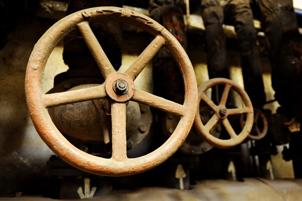 Industrial old and rusty valves — Stock Photo, Image