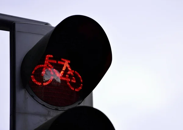 Semáforo vermelho para bicicletas — Fotografia de Stock