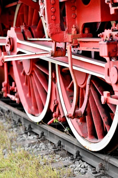 Velho mecanismo de roda motriz do trem a vapor — Fotografia de Stock