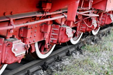 Eski buhar tren sürüş tekerlek mekanizması