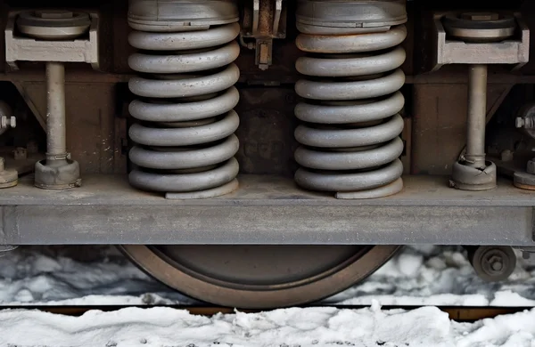 Feder-Amortisation auf Zugfahrgestell — Stockfoto