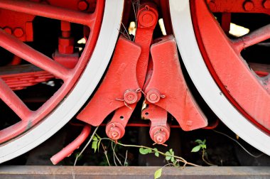 Eski fren sistemi mekanizması üzerinde buhar treain