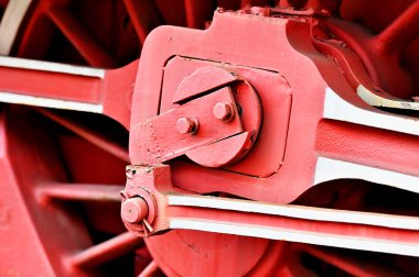 Eski buharlı tren sürüş tekerlek mekanizması