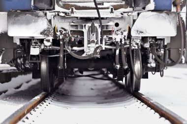 Tren vagonu ayrıntılı olarak kış