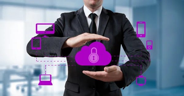 Schutz von Cloud-Informationsdaten. Sicherheit von Cloud-Daten — Stockfoto