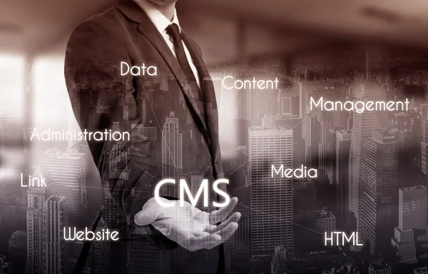 Концепція адміністрування веб-сайту системи управління контентом cms — стокове фото